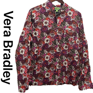 Vera Bradley women’s long sleeve with floral design blouse size XL GUC